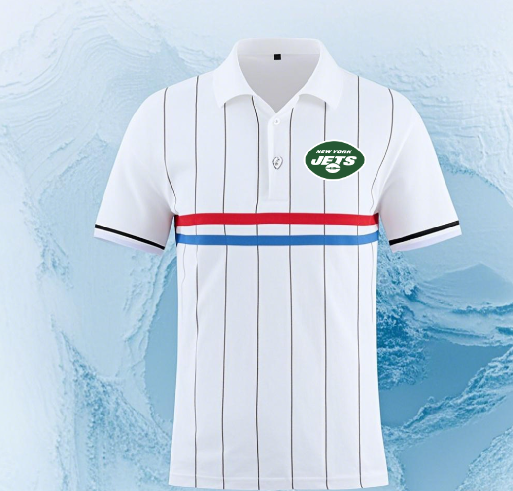 New York Jets white 13 Men 2025 NFL polo T shirt